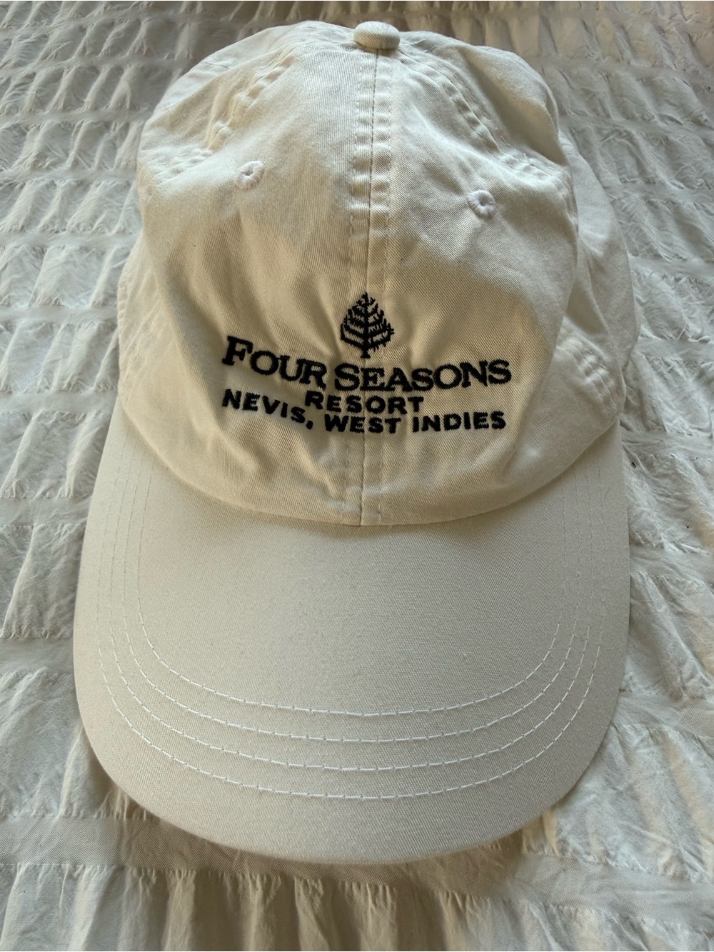 Four Seasons Resort Nevis Cream Baseball Cap